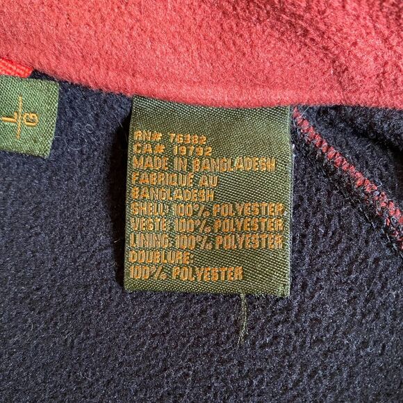 Timberland Full Zip Fleece Jacket Men's Size L Burnt Orange High Neck Zip Pocket - Picture 13 of 16